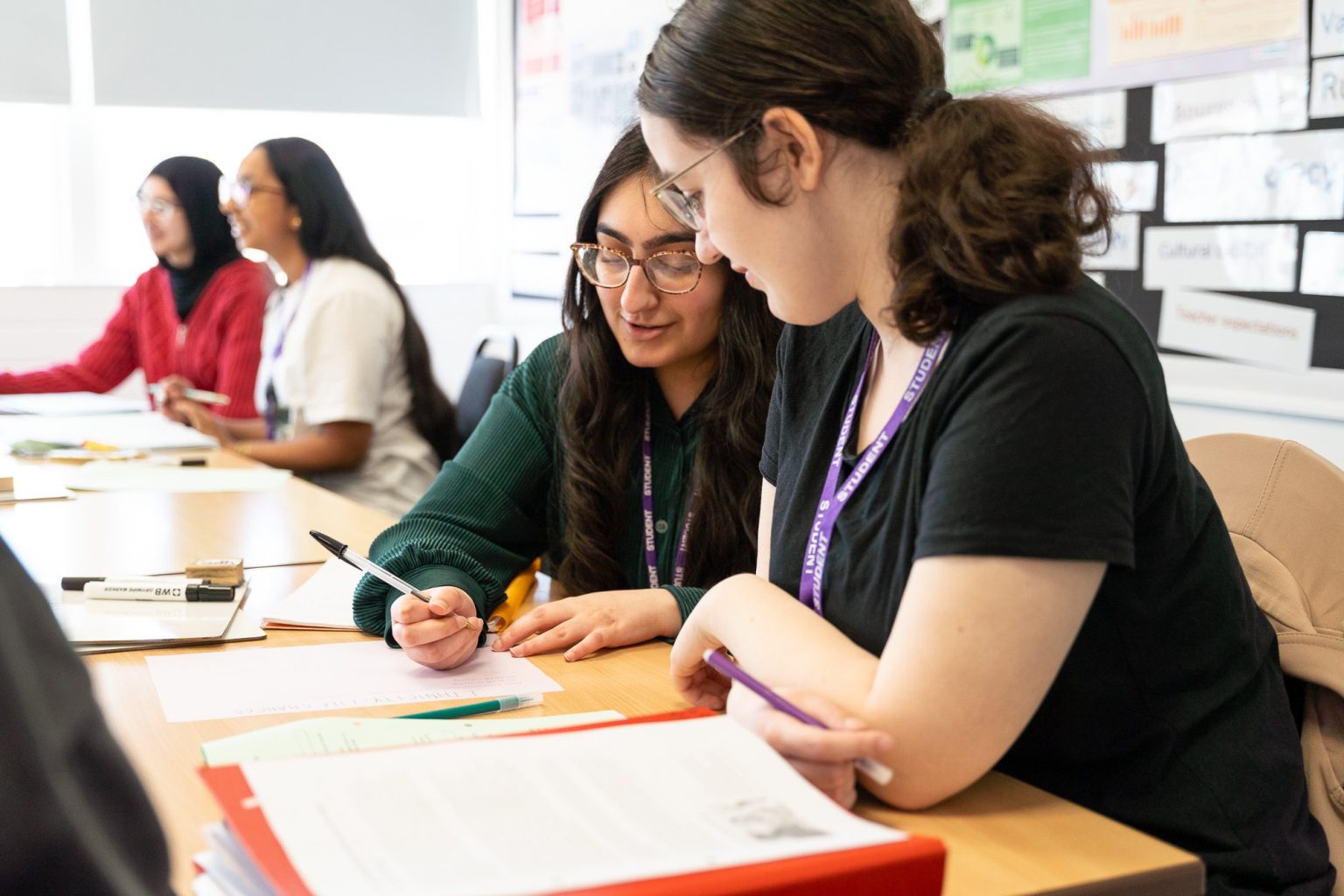 Students studying together at Stockton Sixth Form College